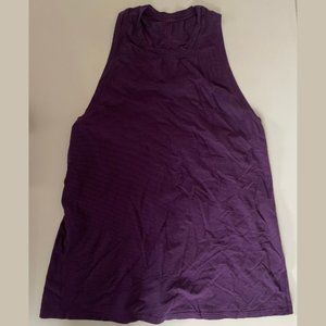 Lululemon "Two with one" singlet tie back tank in deep berry, size 8.